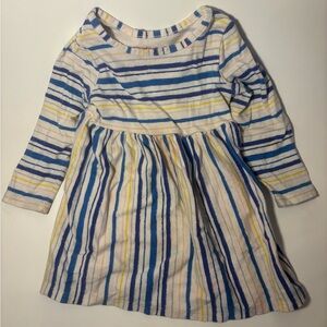 Cat & Jack White, Blue & Yellow Striped Long-Sleeve Dress